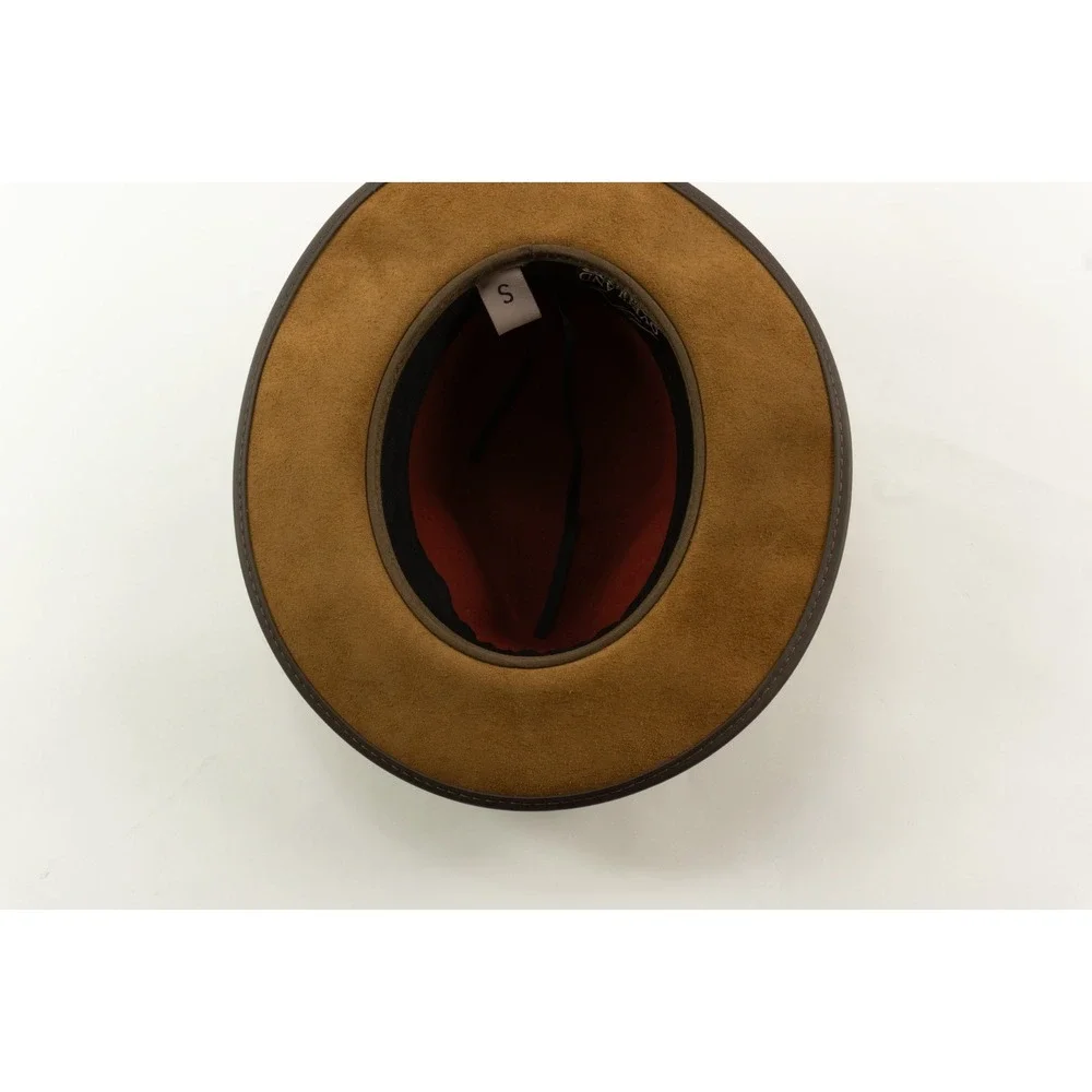 Overland Cowboy Desperado Wool & Leather Western Hat Outback Red Brown Small